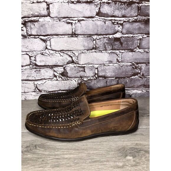 Florsheim Brown Leather BasketWeaves Driving Shoes Men Sz 11M US/44EU 13311-215 - Picture 12 of 16